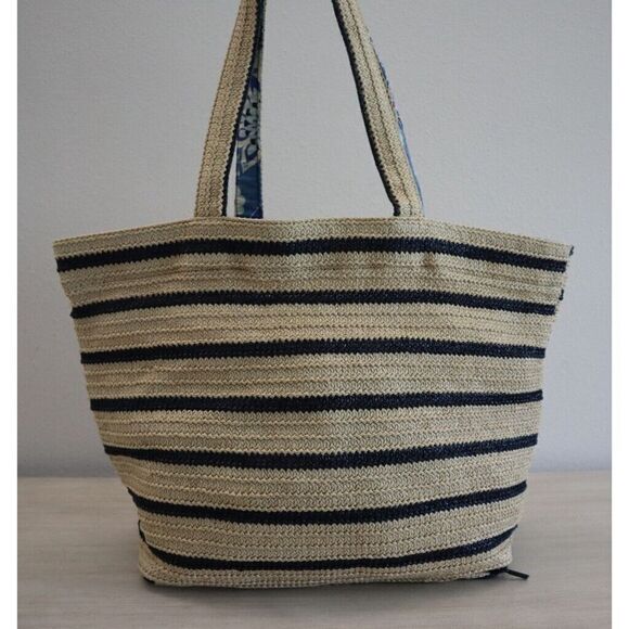 Vera Bradley Lotus Flower Swirl Print Seashore Beach Bag w/Zip Around Bottom - Picture 2 of 10